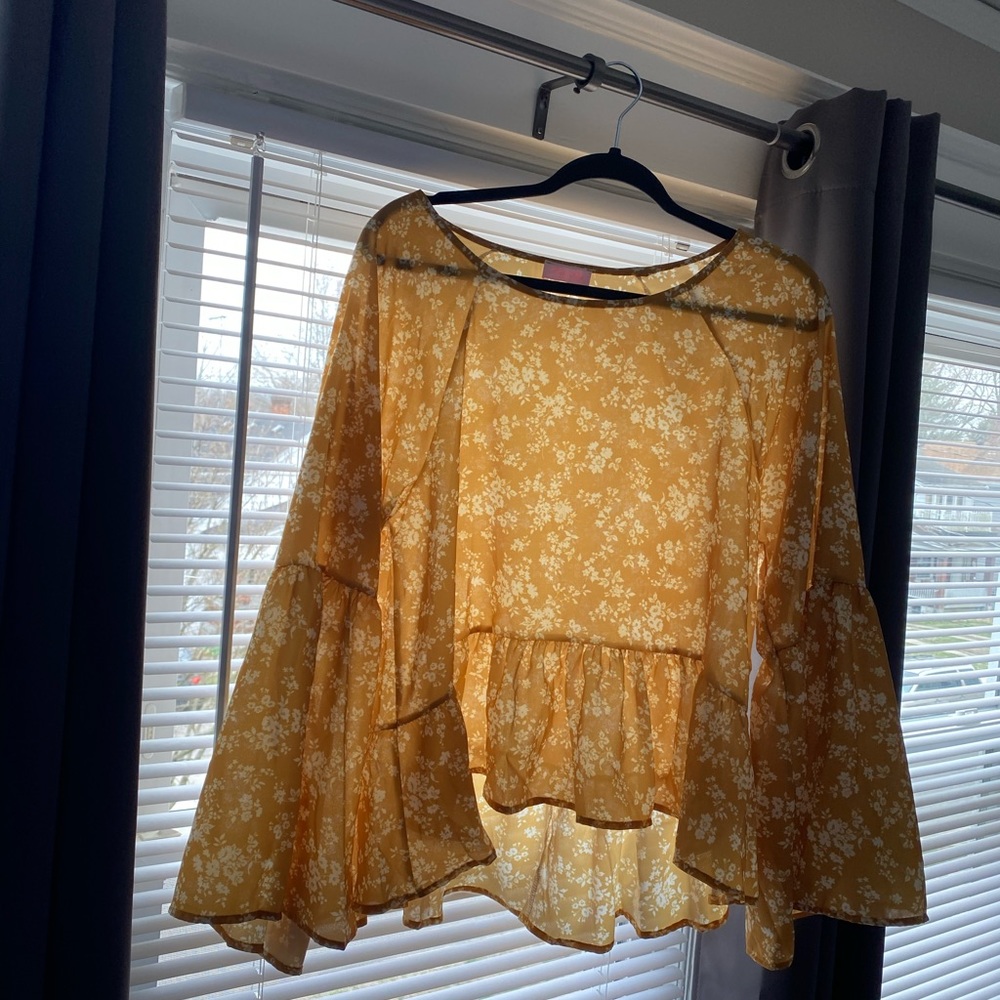 Pink Lilly Yellow Blouse XL